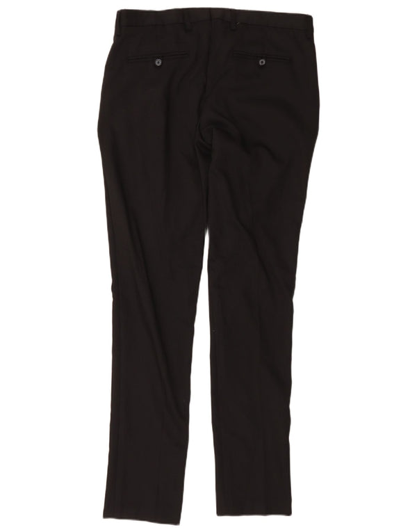 Zara Mens Slim Chino Trousers EU 42 Large W32 L33 Black Polyester
