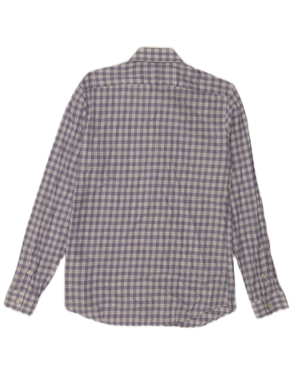 Reiss Mens Slim Fit Shirt Medium Blue Check Cotton
