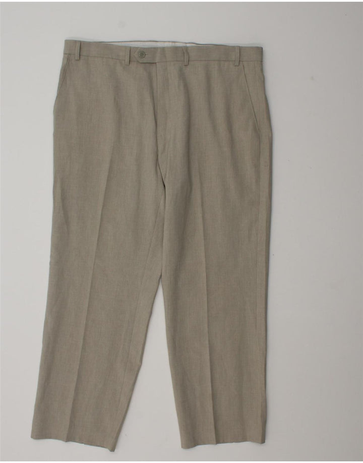 Marks & Spencer Mens Regular Casual Trousers W38 L31 Grey Polyester