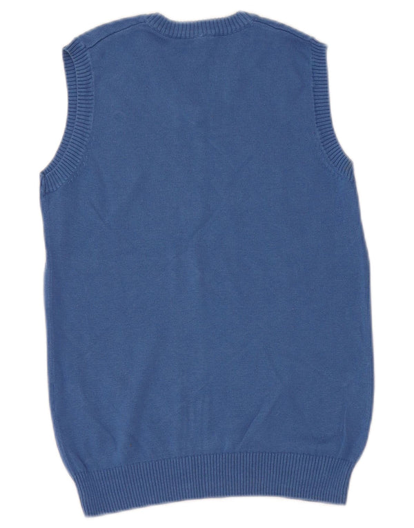 BENETTON Boys Vest Tank Top 8-9 Years Large Blue Cotton