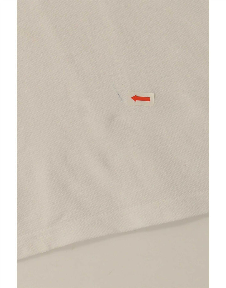 Lyle & Scott Mens Polo Shirt XL White Striped Cotton