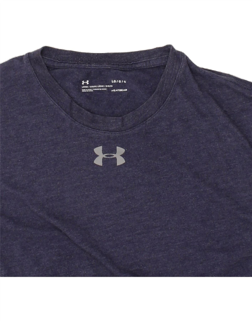 UNDER ARMOUR Mens T-Shirt Top Large Navy Blue Flecked | Vintage Under Armour | Thrift | Second-Hand Under Armour | Used Clothing | Messina Hembry 
