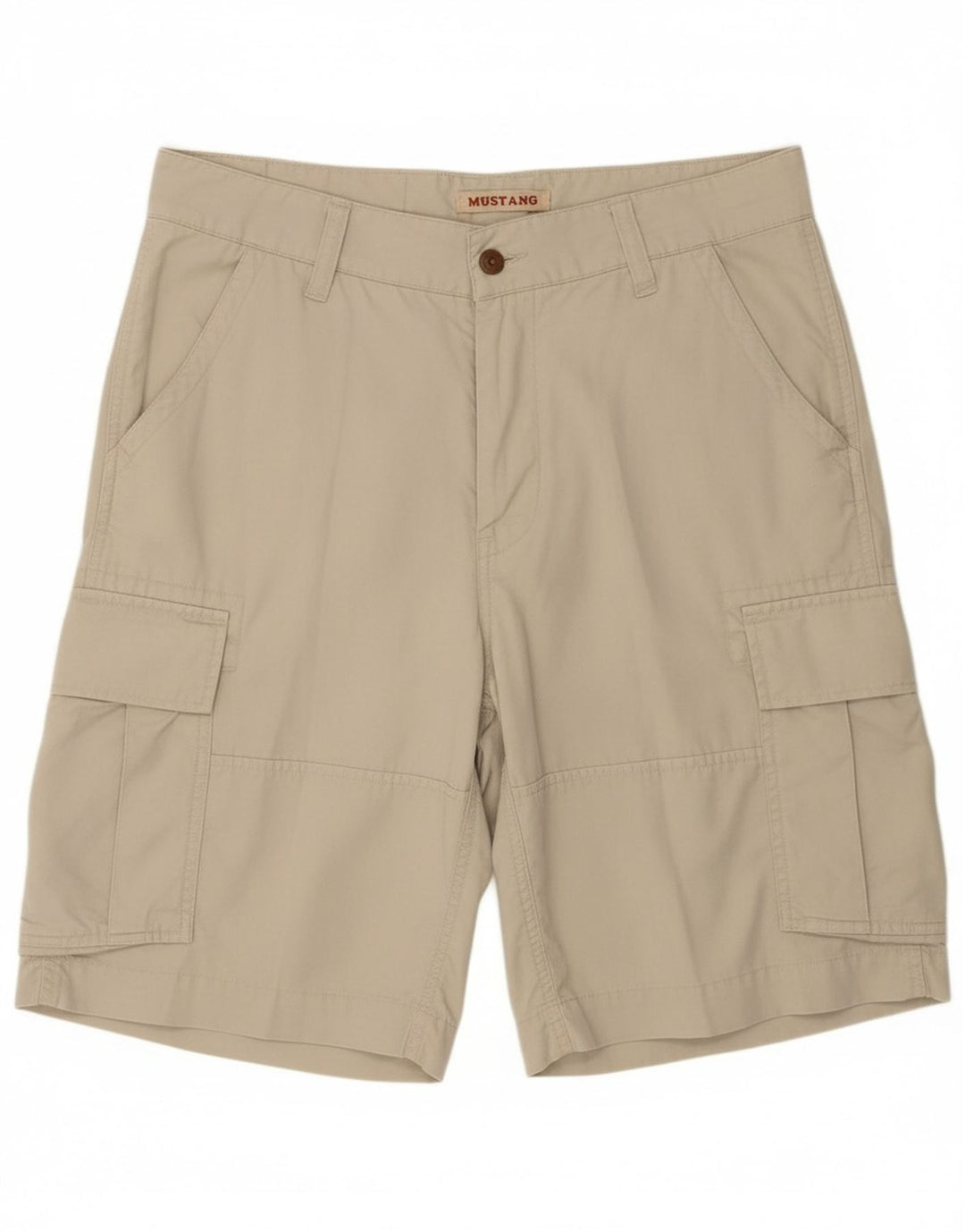 MUSTANG Mens Cargo Shorts W33 Medium  Beige Cotton