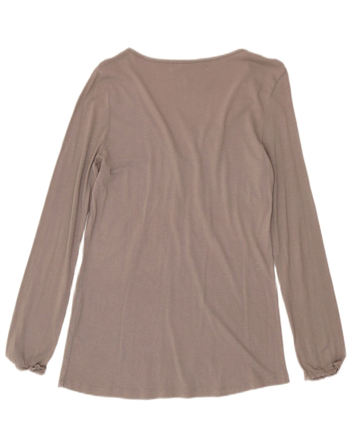 Carrera Womens Top Long Sleeve UK 12 Medium Grey Cotton