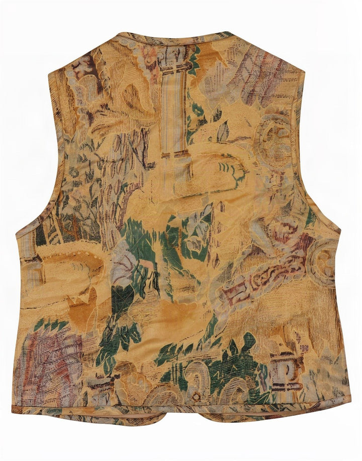 Gerry Weber Womens Abstract Pattern Waistcoat IT 44 Medium Yellow Paisley
