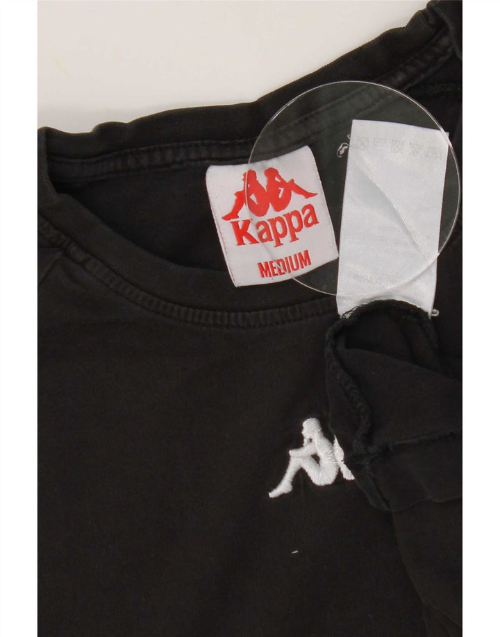 Kappa Mens Graphic T-Shirt Top Medium Black Cotton