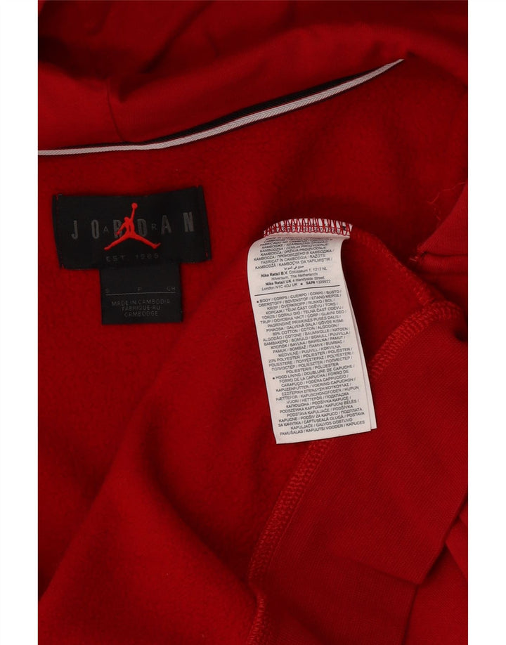 Jordan Mens Zip Hoodie Sweater Small Red Cotton