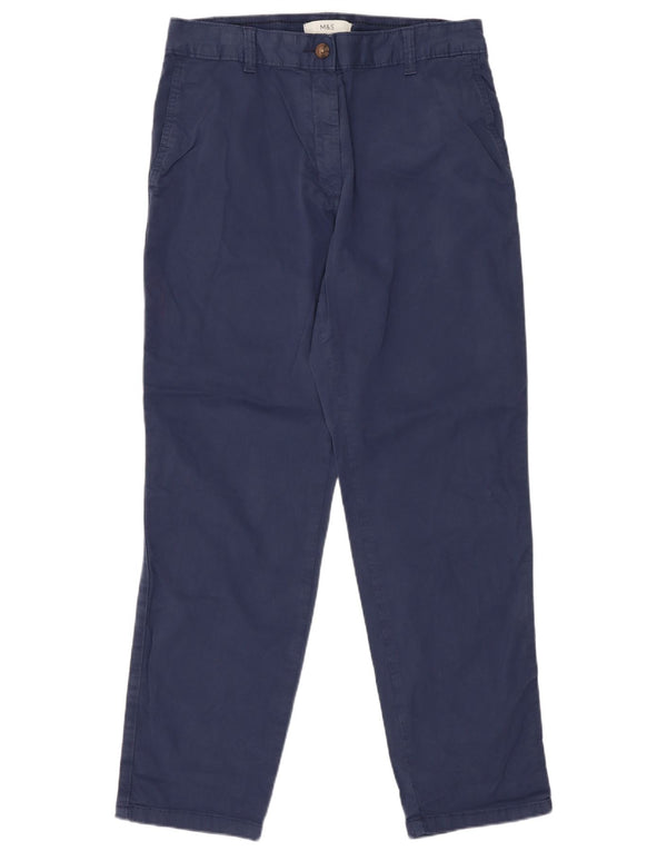 Marks & Spencer Womens Tapered Chino Trousers UK 8 Small W27 L26 Navy Blue