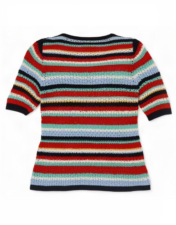 Topshop Womens Boat Neck Jumper Sweater UK 10 Small Multicoloured Striped