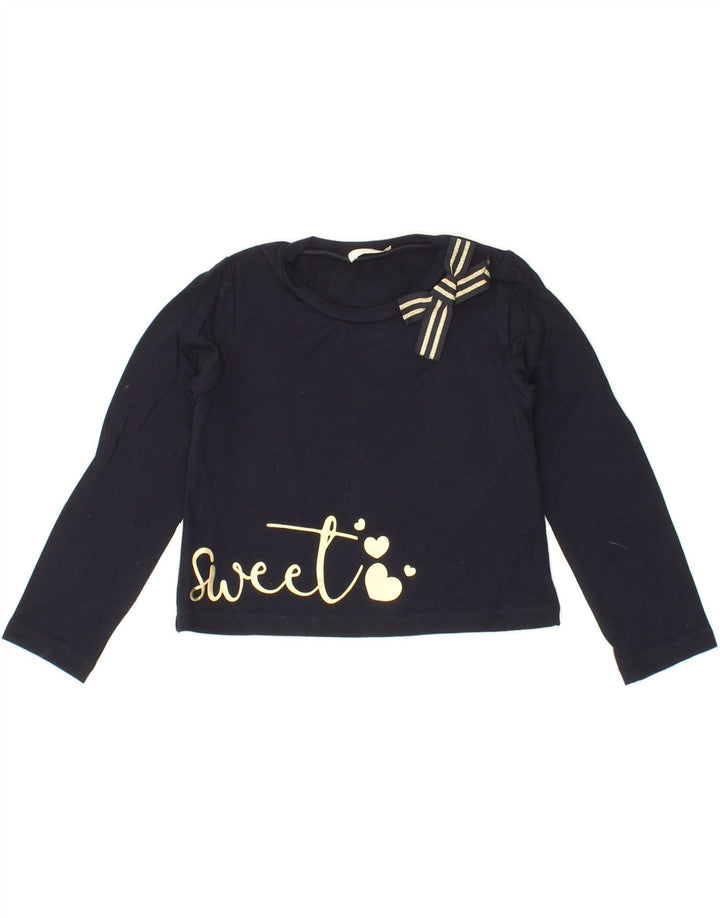 LIU JO Girls Graphic Top Long Sleeve 2-3 Years Navy Blue Vintage Liu Jo and Second-Hand Liu Jo from Messina Hembry 