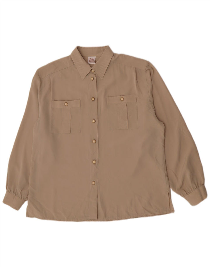 Michele Boyard Womens Oversized Shirt Blouse IT 42 Medium Khaki Polyester