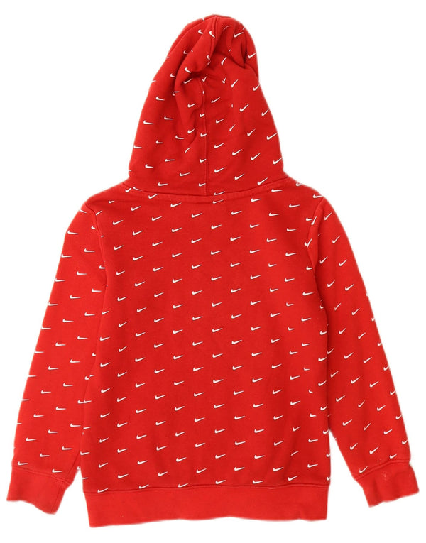 Nike Boys Graphic Hoodie Jumper 5-6 Years Medium Red Cotton