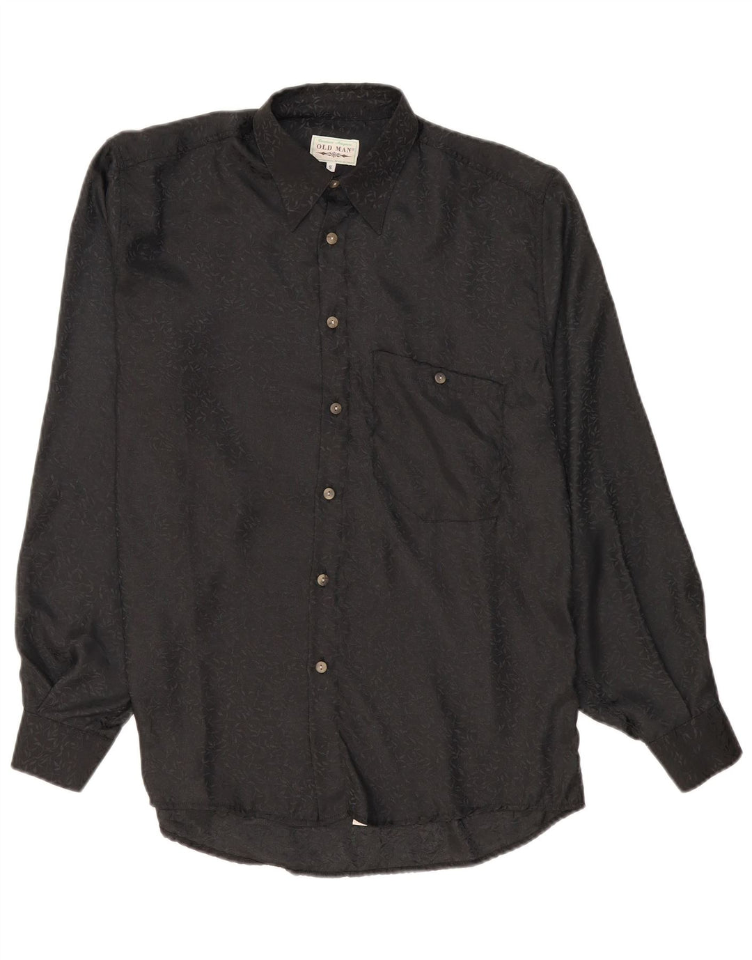 Vintage Mens Shirt Small Black Floral Viscose