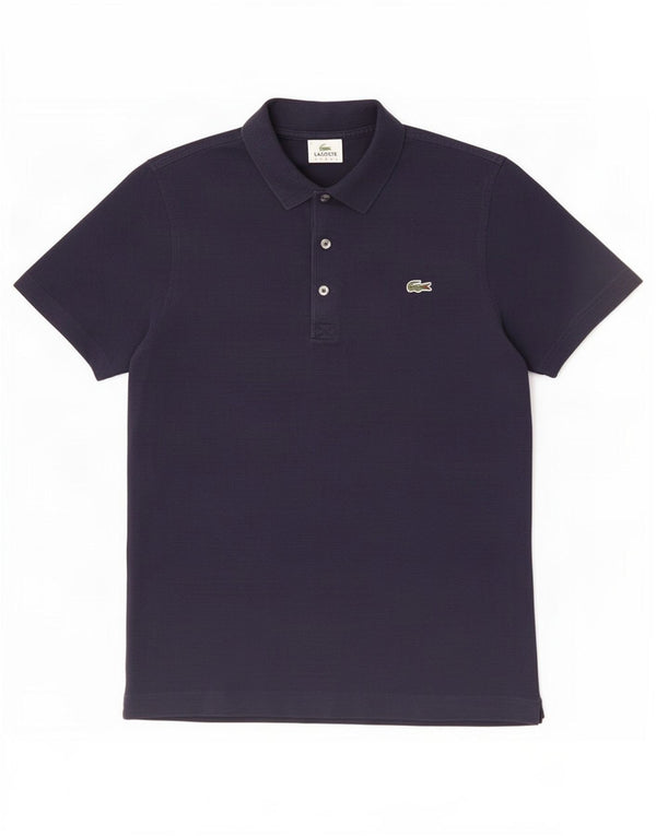 Lacoste Mens Polo Shirt Size 4 Medium Navy Blue Cotton