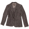 Massimo Dutti Womens 1 Button Blazer Jacket EU 40 Medium Grey Houndstooth