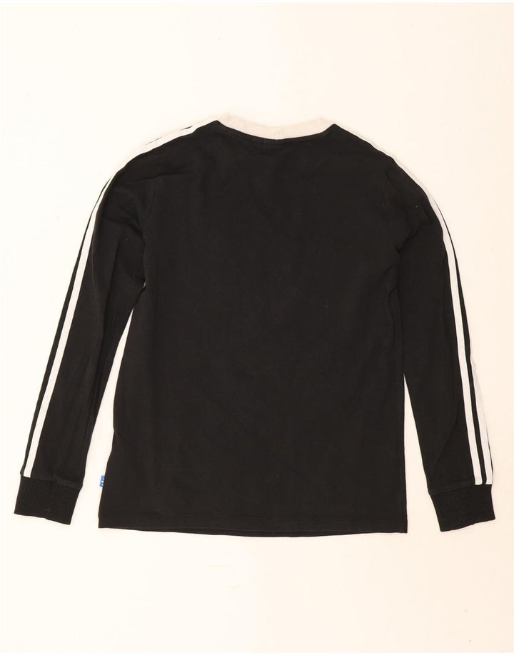 Adidas Womens Top Long Sleeve UK 12 Medium Black Cotton