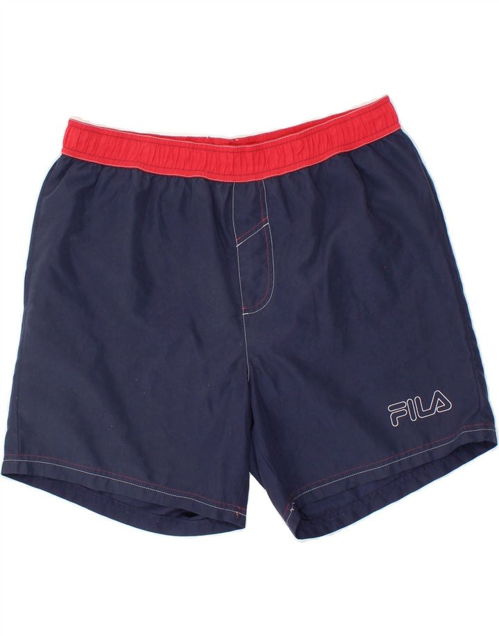 FILA Mens Swimming Shorts Medium  Navy Blue Polyester Vintage Fila and Second-Hand Fila from Messina Hembry 