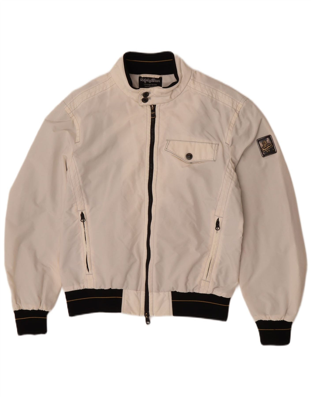 Refrigiwear Mens Rain Jacket UK 40 Large Off White Colourblock Nylon