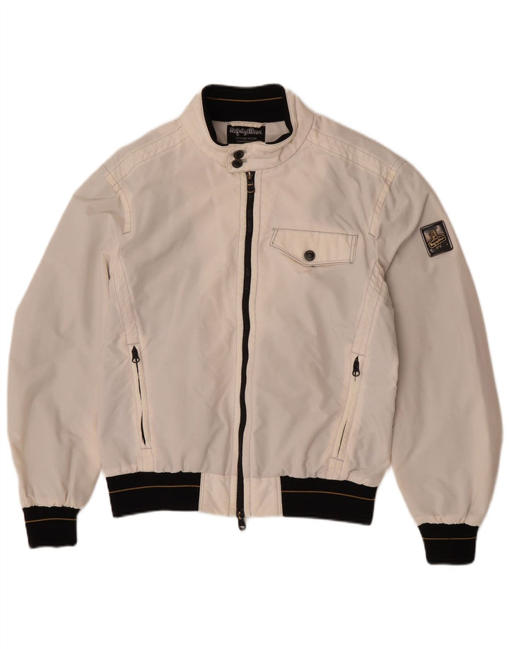 Refrigiwear Mens Rain Jacket UK 40 Large Off White Colourblock Nylon