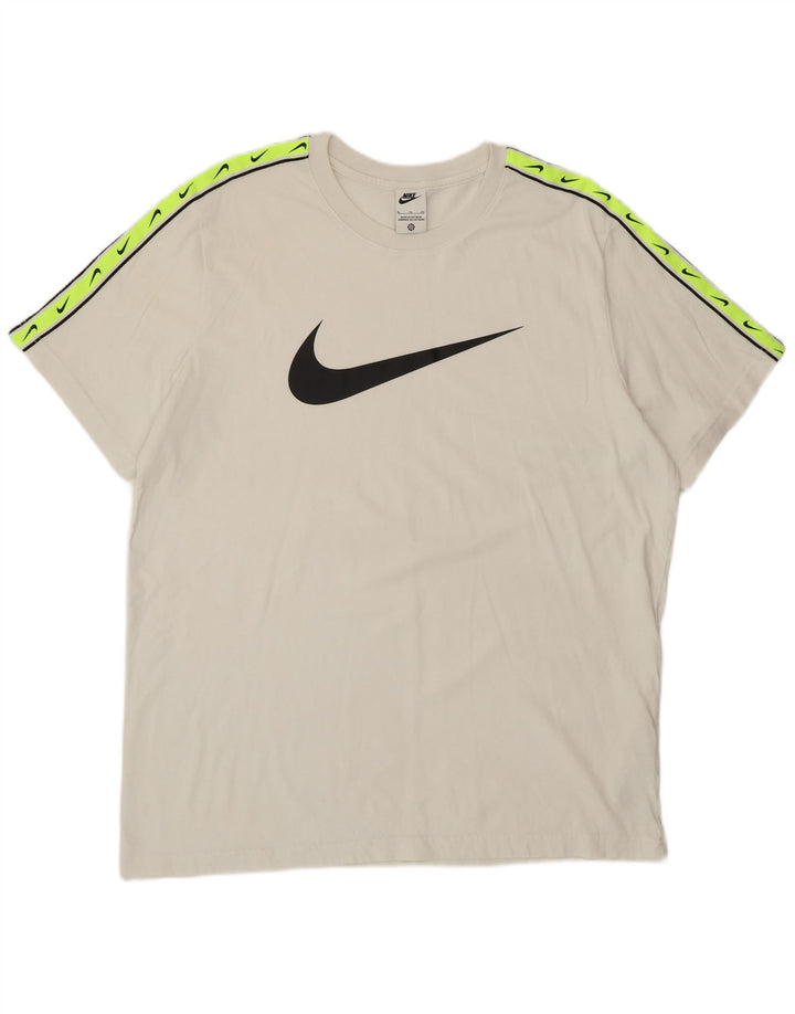 Nike Mens Graphic T-Shirt Top XL Off White Cotton