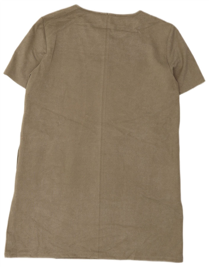 Zara Womens Shift Dress UK 16 Large Khaki