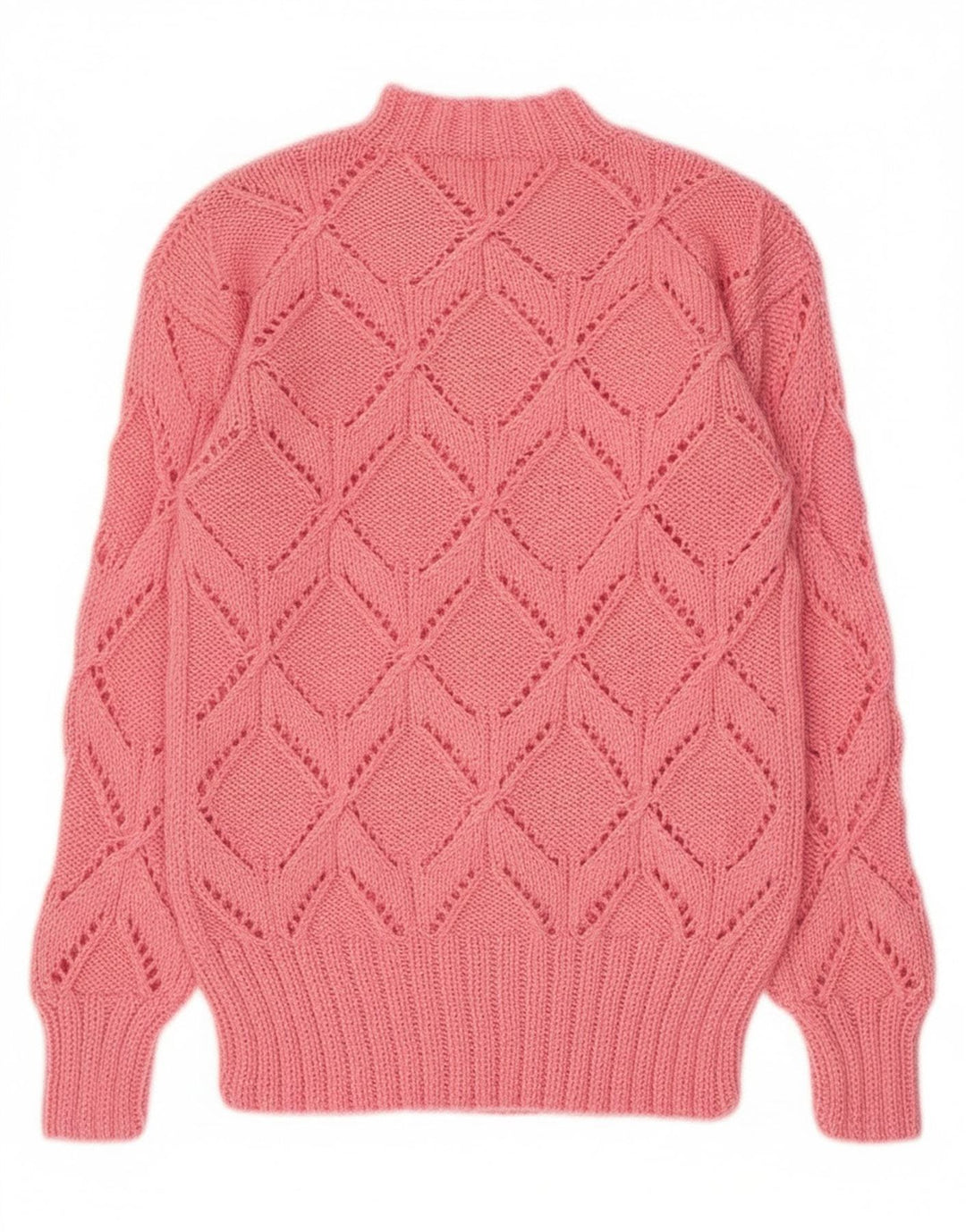 Vintage Womens Turtle Neck Jumper Sweater UK 10 Small Pink