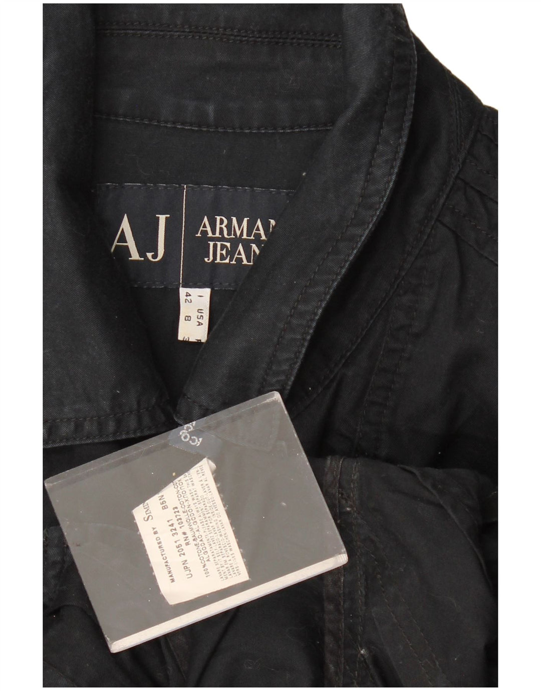 Armani Jeans Womens Bomber Jacket IT 42 Medium Black Cotton