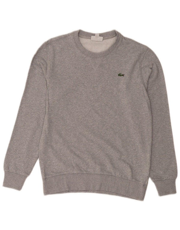 Lacoste Mens Sweatshirt Jumper Size 41 Large Grey Cotton