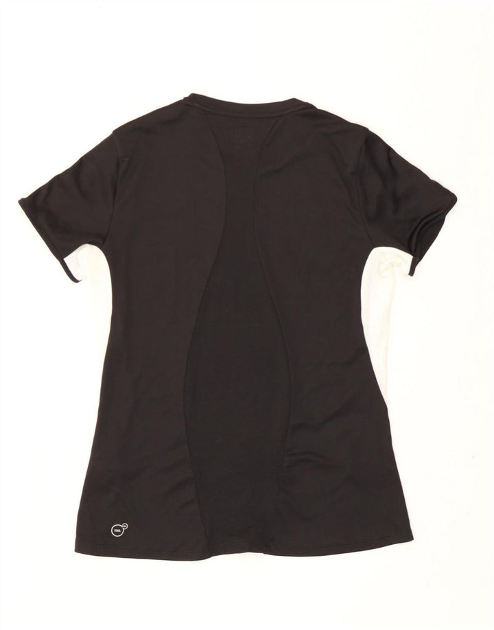 Puma Womens T-Shirt Top UK 12 Medium Black Colourblock Polyester