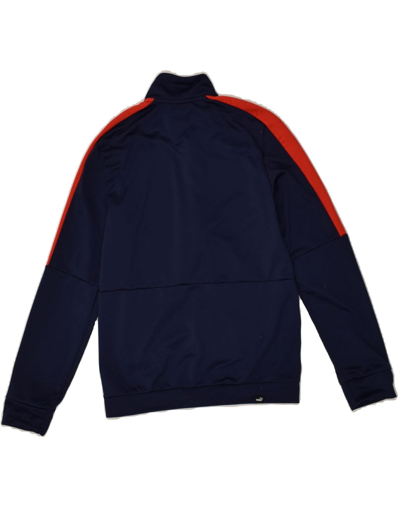 PUMA Boys Graphic Tracksuit Top Jacket 11-12 Years Navy Blue Polyester | Vintage Puma | Thrift | Second-Hand Puma | Used Clothing | Messina Hembry 