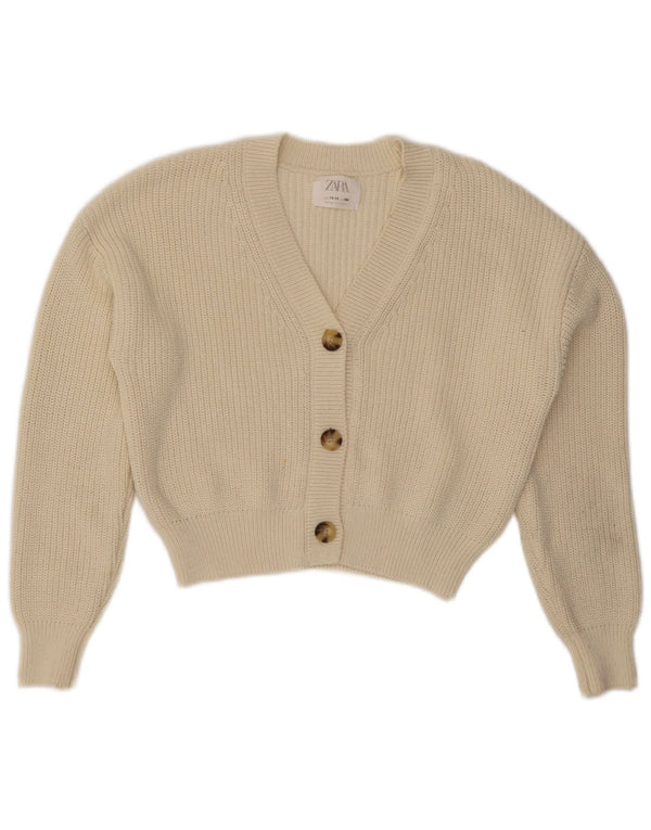 Zara Girls Crop Cardigan Sweater 13-14 Years White