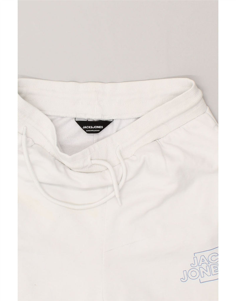 JACK & JONES Mens Graphic Sport Shorts Medium White Cotton | Vintage Jack & Jones | Thrift | Second-Hand Jack & Jones | Used Clothing | Messina Hembry 