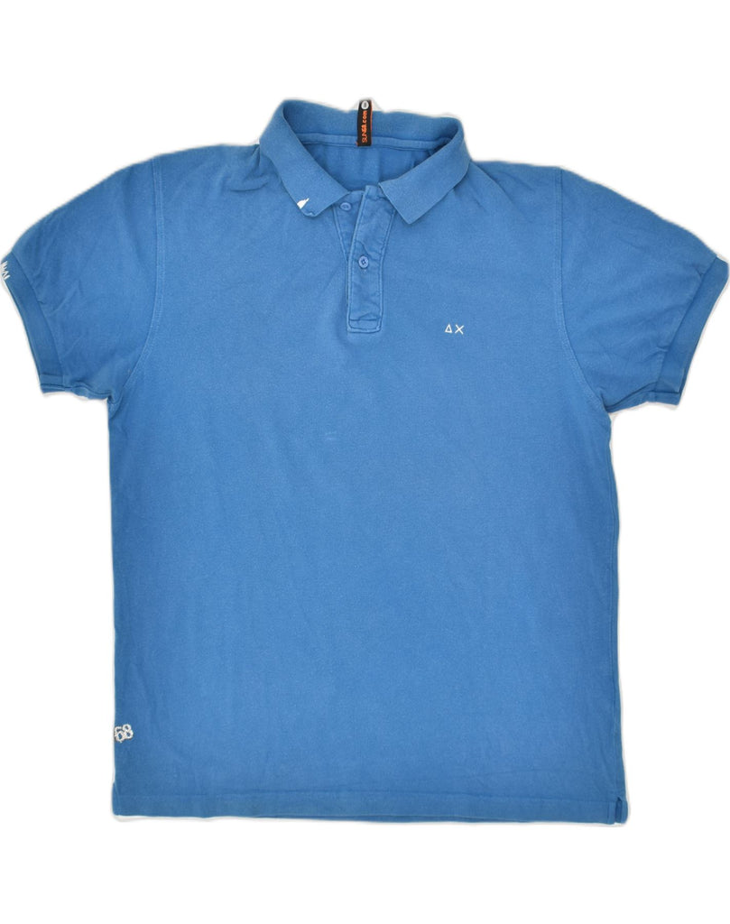 SUN68 Mens Polo Shirt Large Blue Cotton | Vintage Sun68 | Thrift | Second-Hand Sun68 | Used Clothing | Messina Hembry 