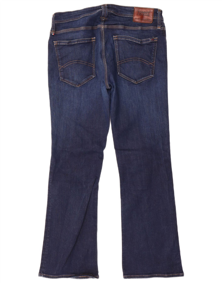 TOMMY HILFIGER Womens Bootcut Jeans W34 L30 Navy Blue Cotton