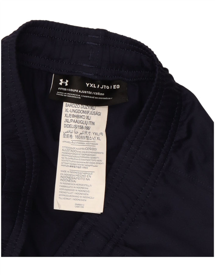 Under Armour Boys Tracksuit Trousers 13-14 Years XL Navy Blue Polyester