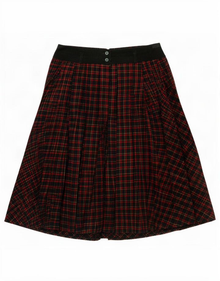 Vintage Womens A-Line Skirt IT 42 Medium W26 Green Check