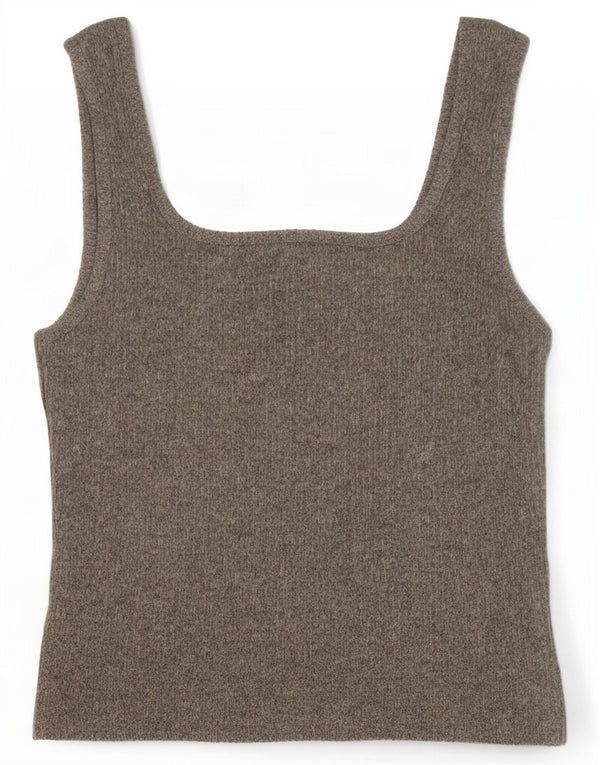 Topshop Womens Crop Knit Cami Top UK 12 Medium Grey