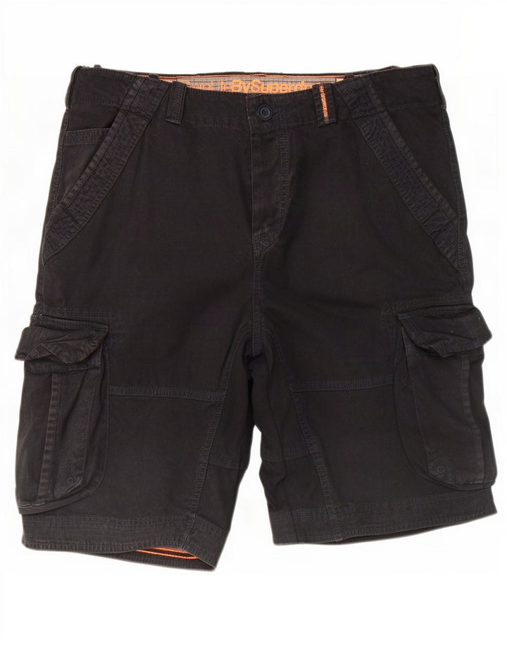 Superdry Mens Cargo Shorts 2XL W38 Black Cotton