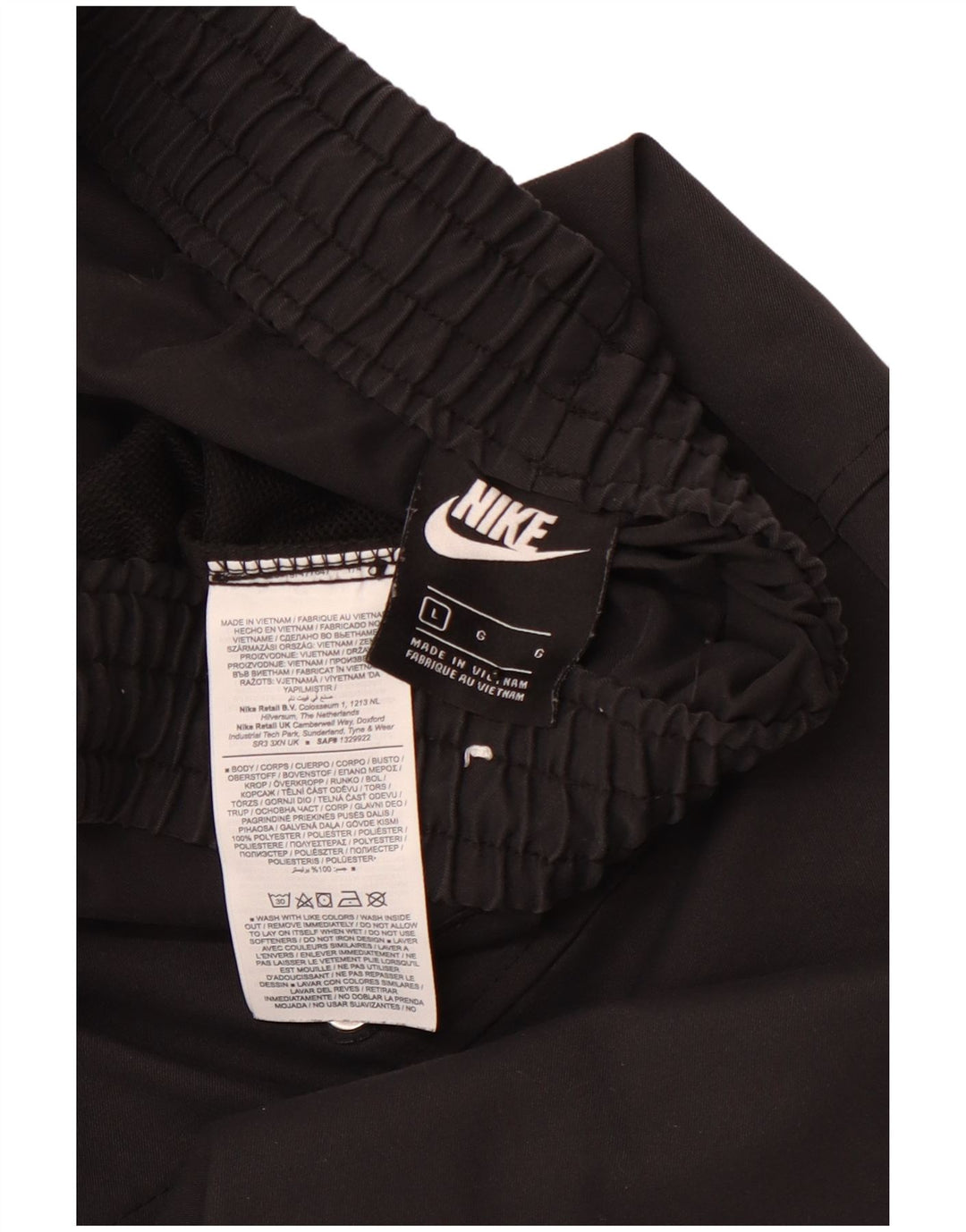 NIKE Mens Grant Fit Tracksuit Trousers Joggers Large Black Polyester