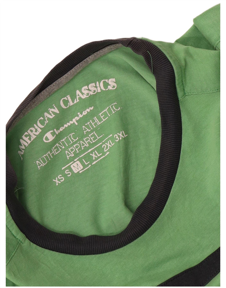 Champion Mens T-Shirt Top Medium Green Colourblock