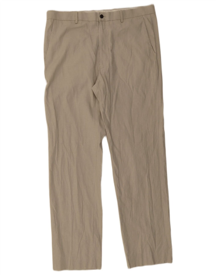 Marks & Spencer Mens Regular Fit Chino Trousers W36 L33 Beige Flax