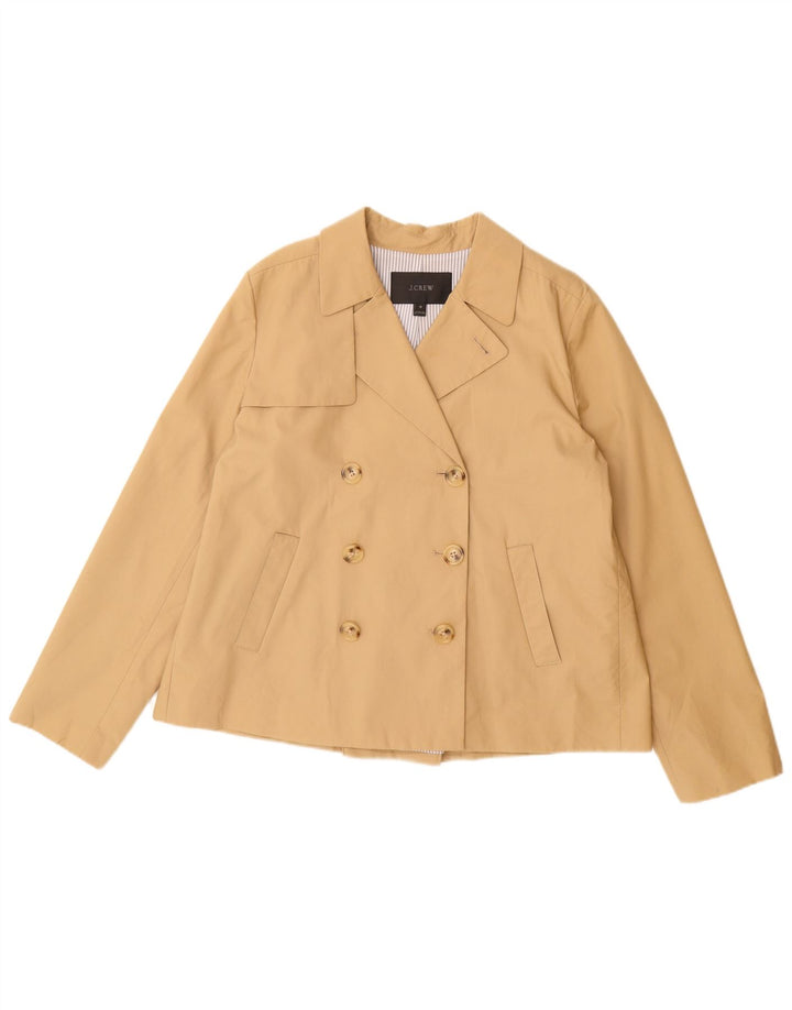 J. Crew Womens Pea Coat US 10 Large Beige Cotton