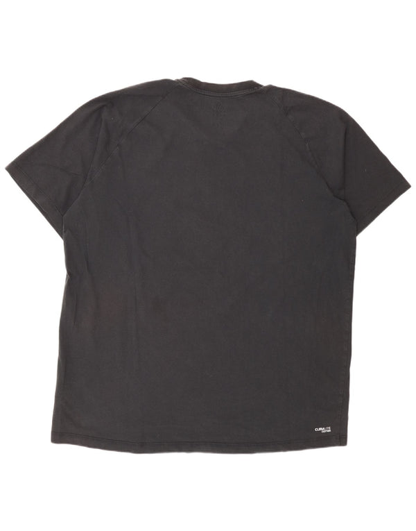 Adidas Mens Climalite T-Shirt Top 2XL Black Cotton