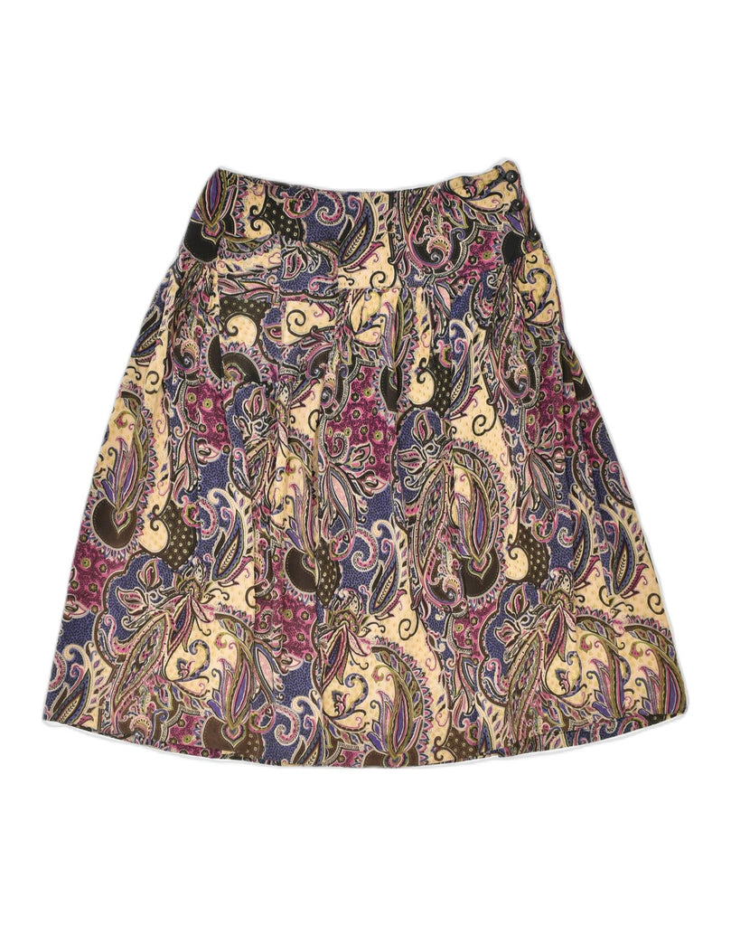 VINTAGE Womens Pleated Skirt W28 Medium Multicoloured Paisley | Vintage | Thrift | Second-Hand | Used Clothing | Messina Hembry 