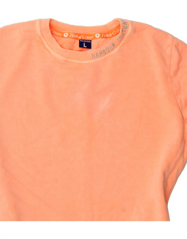 VINTAGE Womens Top Long Sleeve UK 16 Large Orange Cotton Vintage Vintage and Second-Hand Vintage from Messina Hembry 