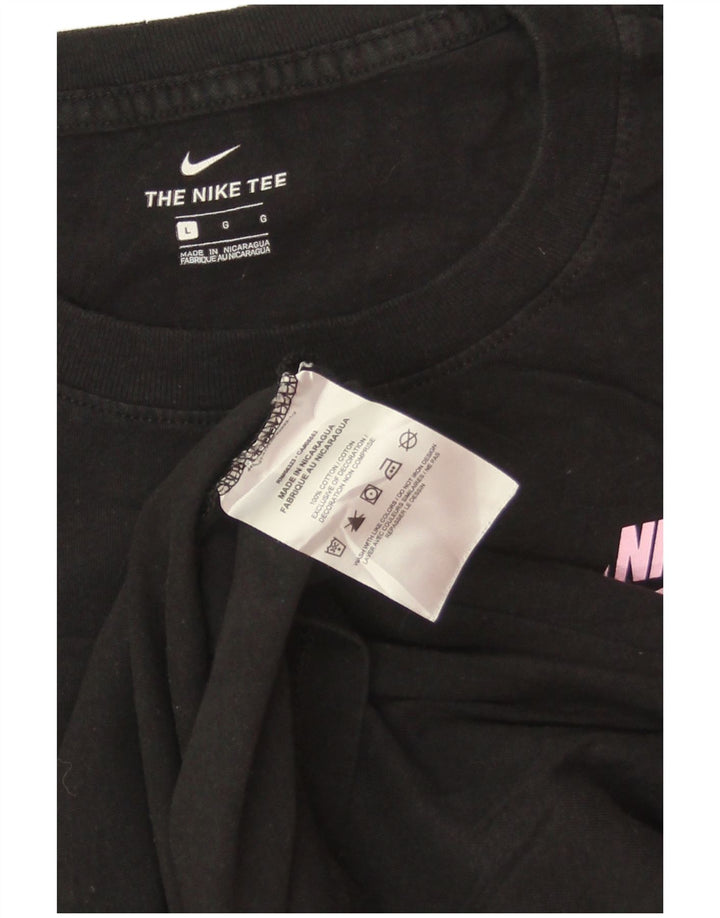 NIKE Womens Top Long Sleeve UK 16 Large Black Cotton