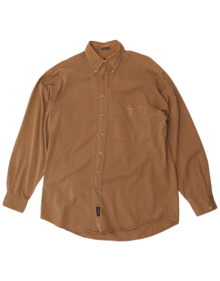 Gant Mens Loose Fit Shirt Medium Brown Cotton