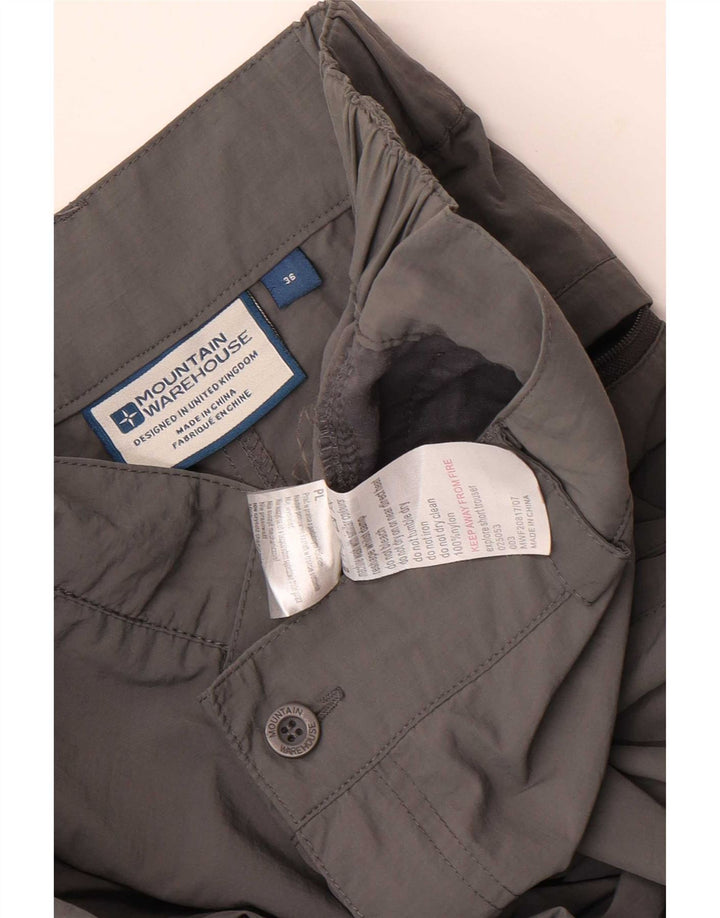 Mountain Warehouse Mens Straight Cargo Trousers W36 L29 Grey Nylon