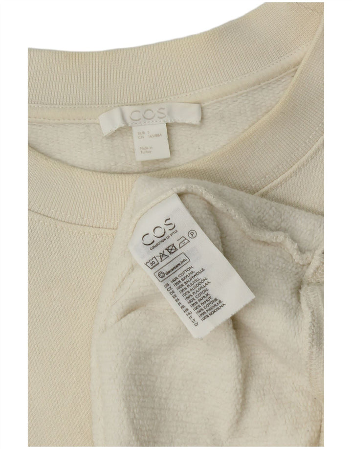 Cos Womens Oversized Sweatshirt Jumper UK 10 Small Off White Cotton
