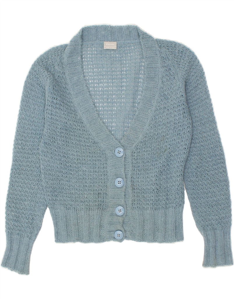 STEFANEL Womens Cardigan Sweater UK 10 Small Blue Alpaca Wool | Vintage Stefanel | Thrift | Second-Hand Stefanel | Used Clothing | Messina Hembry 